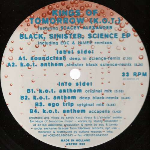 Cover Kings Of Tomorrow (K.O.T.)* Featuring Stacey Alexander - Black, Sinister, Science EP (12, EP) Schallplatten Ankauf