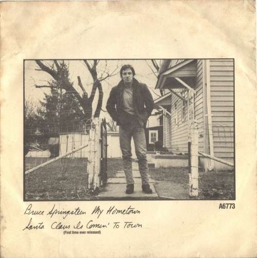 Cover Bruce Springsteen - My Hometown / Santa Claus Is Comin' To Town (7, Single) Schallplatten Ankauf