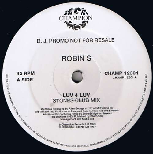 Cover Robin S. - Luv 4 Luv (2x12, Promo, Ltd) Schallplatten Ankauf