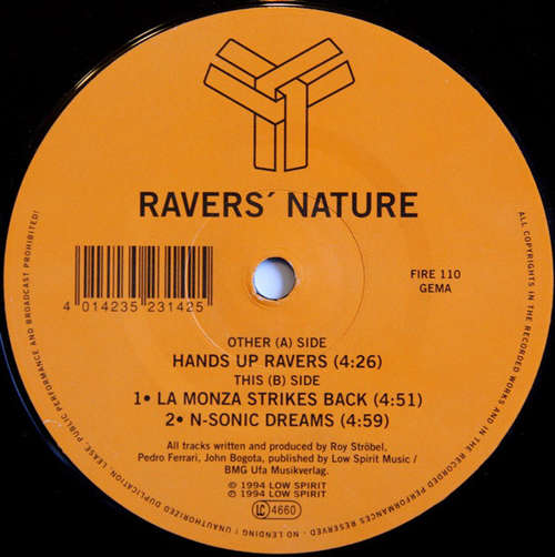 Cover Ravers' Nature* - Hands Up Ravers (12) Schallplatten Ankauf