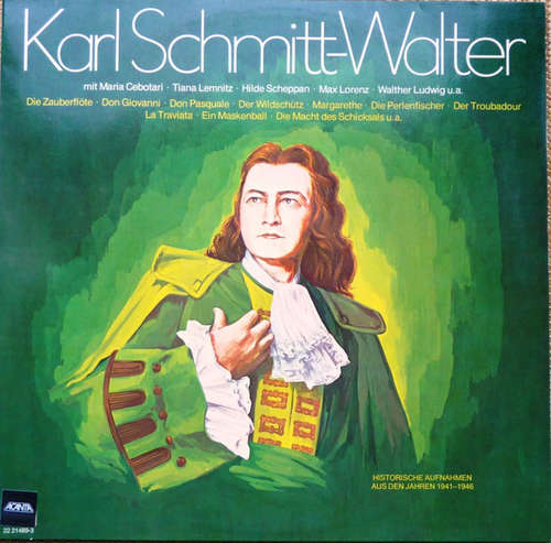 Cover Karl Schmitt-Walter - Historische Aufnahmen Aus Den Jahren 1941-1946 (2xLP, Album, Mono) Schallplatten Ankauf