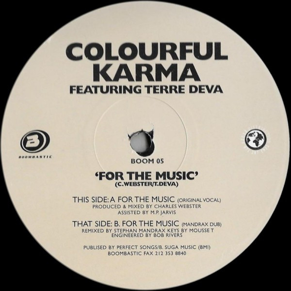 Cover Colourful Karma Featuring Terra Deva - For The Music (12) Schallplatten Ankauf