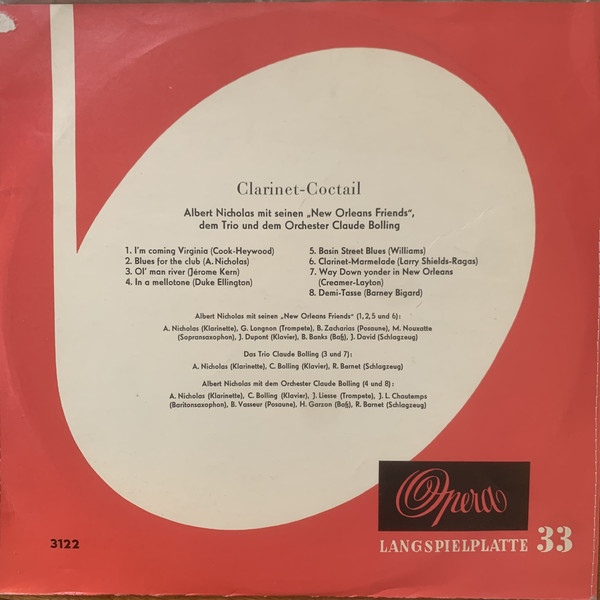 Cover Albert Nicholas Mit Seinen New Orleans Friends*, Trio* Und Orchester Claude Bolling* - Calrinet-Cocktail (10) Schallplatten Ankauf