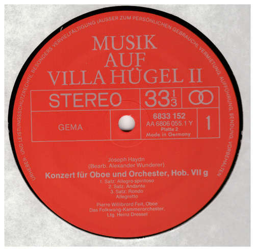 Cover Joseph Haydn, Wolfgang Amadeus Mozart - Musik Auf Villa Hügel II (LP) Schallplatten Ankauf