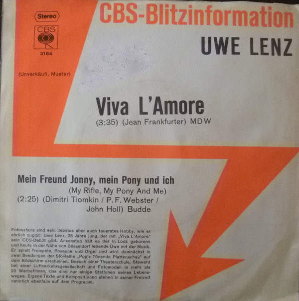 Cover Uwe Lenz - Viva L Amore (7, Promo) Schallplatten Ankauf