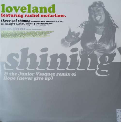 Cover Loveland Featuring Rachel McFarlane - (Keep On) Shining / Hope (Never Give Up) (12) Schallplatten Ankauf