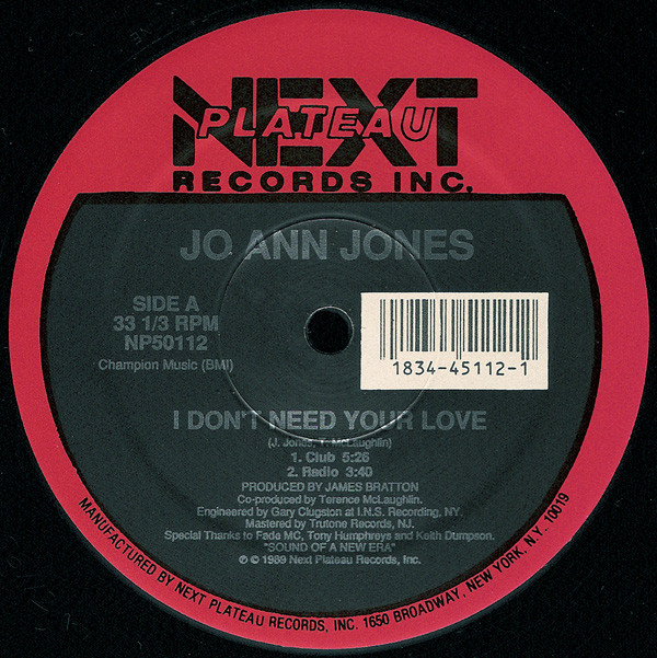 Cover Jo Ann Jones - I Don't Need Your Love (12) Schallplatten Ankauf