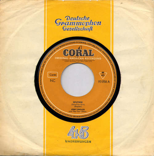 Cover Jerry Engler And  The Four Ekkos - Sputnik (Satellite Girl) / Unfaithful One (7) Schallplatten Ankauf