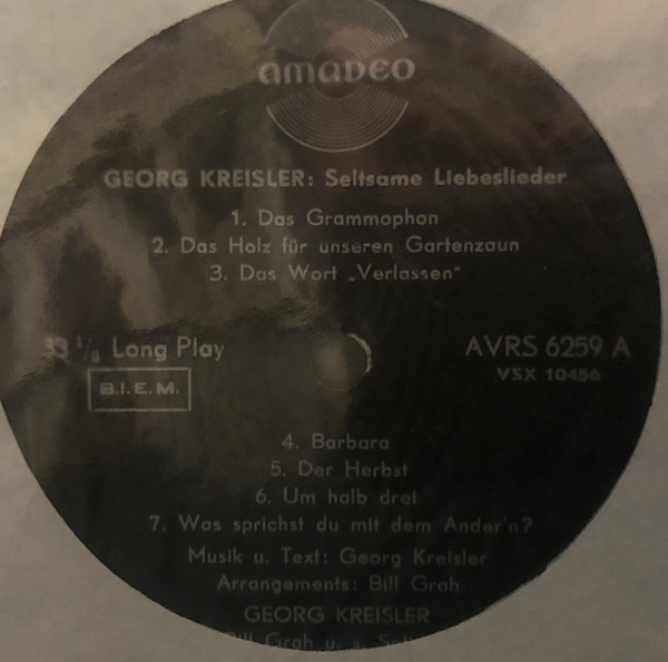 Cover Georg Kreisler - Seltsame Liebeslieder (LP, Album) Schallplatten Ankauf