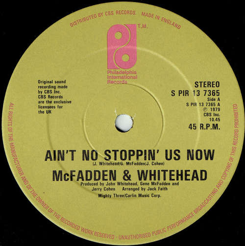 Cover McFadden & Whitehead - Ain't No Stoppin' Us Now (12, Single) Schallplatten Ankauf