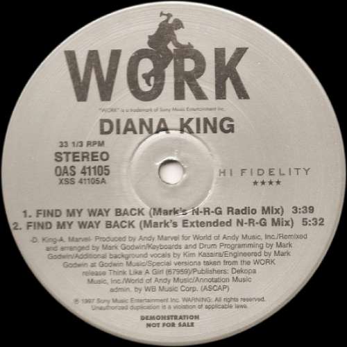 Cover Diana King - Find My Way Back (12, Promo) Schallplatten Ankauf