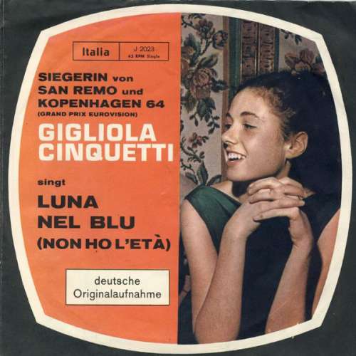 Cover Gigliola Cinquetti - Luna Nel Blu (Non Ho L'Età) / Con Amore (7, Single) Schallplatten Ankauf