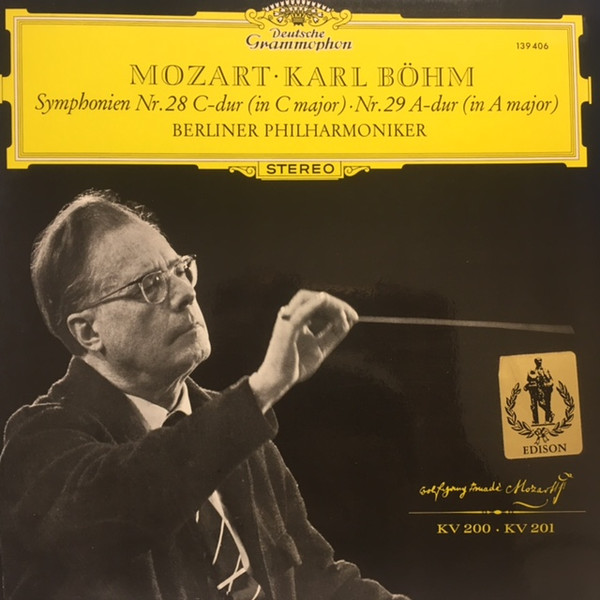 Cover Wolfgang Amadeus Mozart, Karl Böhm, Berliner Philharmoniker - Symphonien Nr. 28 C-dur Und Nr. 29 A-dur (LP, RE) Schallplatten Ankauf