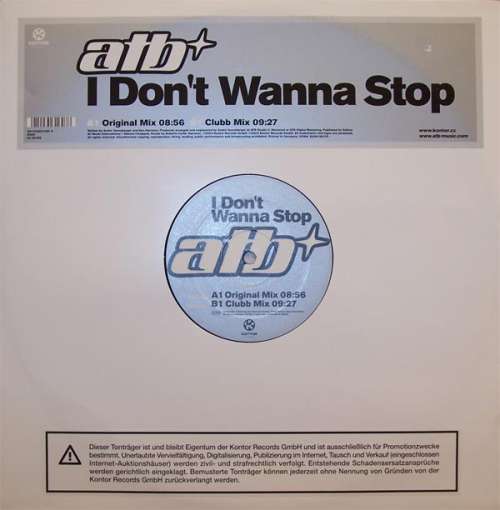 Cover ATB - I Don't Wanna Stop (12) Schallplatten Ankauf
