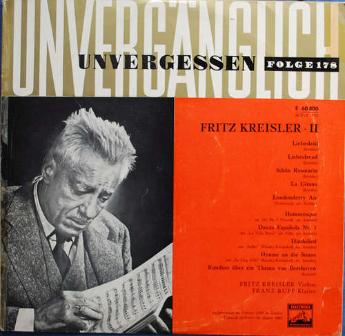 Cover Fritz Kreisler - Fritz Kreisler - II (10) Schallplatten Ankauf
