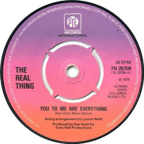 Cover The Real Thing - You To Me Are Everything (7, Single, Pus) Schallplatten Ankauf