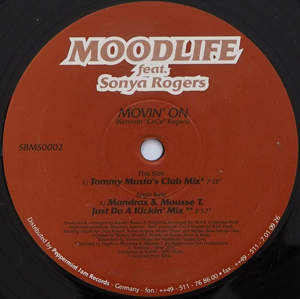 Cover Moodlife Feat. Sonya Rogers - Movin' On (12) Schallplatten Ankauf