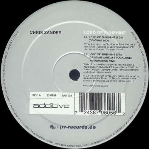 Cover Chris Zander - Lord Of Sunshine (12) Schallplatten Ankauf