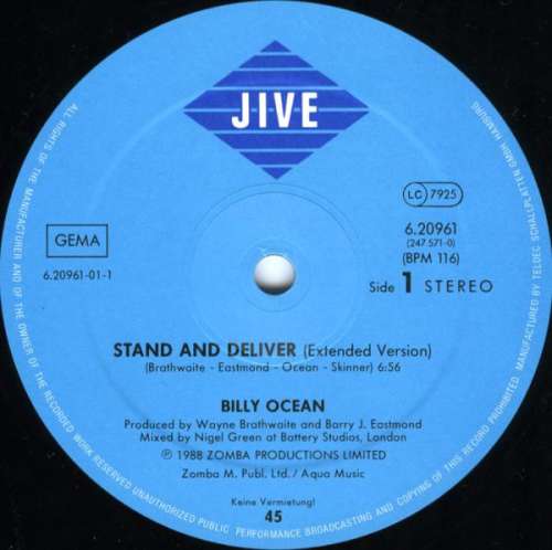 Bild Billy Ocean - Stand & Deliver (12) Schallplatten Ankauf