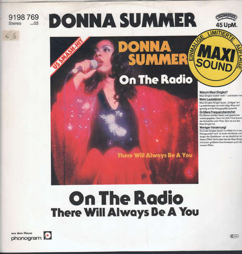 Cover Donna Summer - On The Radio (12, Maxi) Schallplatten Ankauf