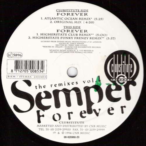Cover Semper - Forever (The Remixes Vol. 1) (12) Schallplatten Ankauf