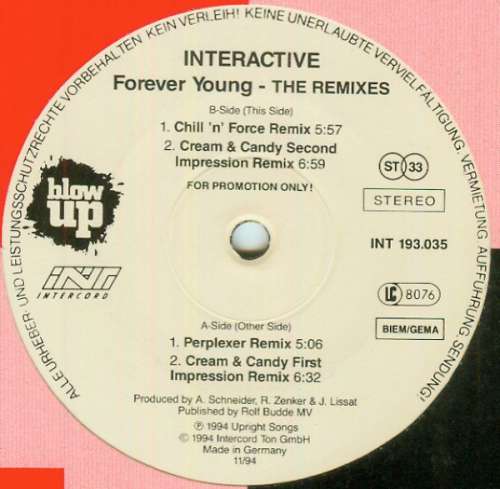 Cover Interactive - Forever Young - The Remixes (12, Promo) Schallplatten Ankauf