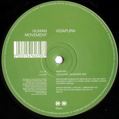 Cover Human Movement - Vidapura (12) Schallplatten Ankauf