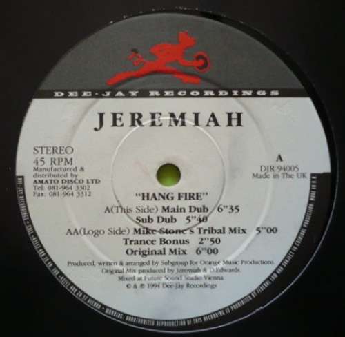 Cover Jeremiah - Hang Fire (12) Schallplatten Ankauf