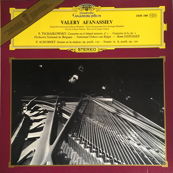 Cover Valery Afanassiev – P. Tschaikowsky* / F. Schubert* - Concerto En Si Bémol Mineur, N° 1 = Concerto In b, Nr. 1 / Sonate En La Majeur, Op. Posth. 120 = Sonate In A, Posth. Op. 120 (LP) Schallplatten Ankauf