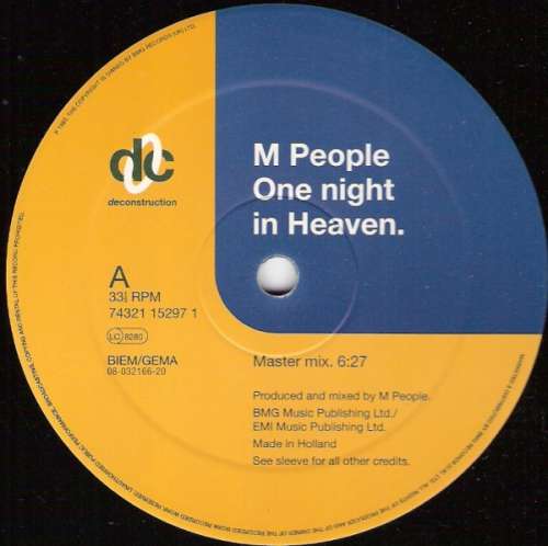 Cover M People - One Night In Heaven (12, Maxi) Schallplatten Ankauf