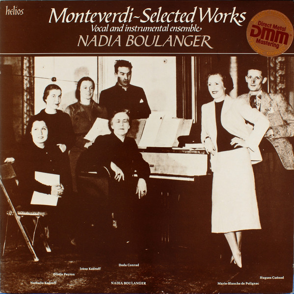Cover Monteverdi* - Nadia Boulanger - Selected Works (LP, Mono, RE) Schallplatten Ankauf