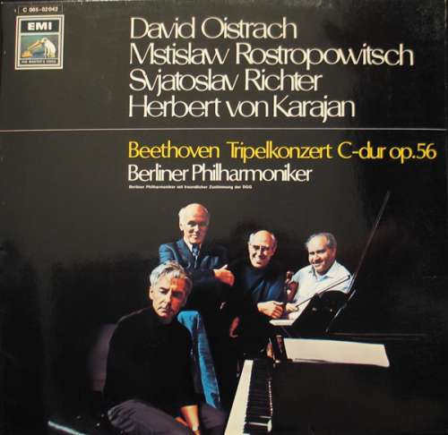 Cover Beethoven* - Berliner Philharmoniker, David Oistrach, Mstislaw Rostropowitsch*, Svjatoslav Richter*, Herbert von Karajan - Tripelkonzert C-Dur Op.56 (LP) Schallplatten Ankauf