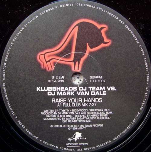 Cover Klubbheads DJ Team* Vs. DJ Mark van Dale* - Raise Your Hands (12) Schallplatten Ankauf