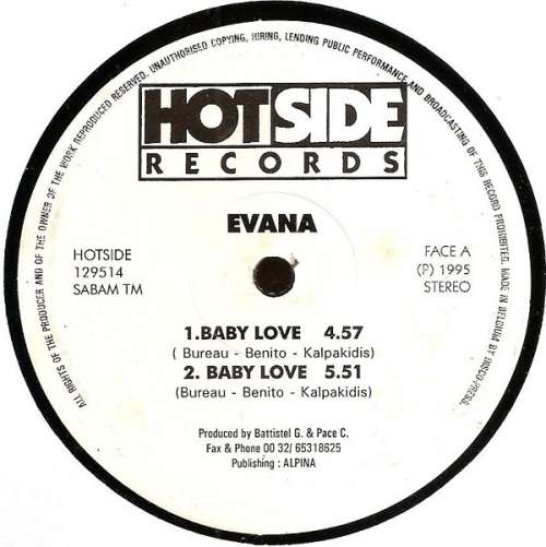 Cover Evana - Baby Love (12) Schallplatten Ankauf