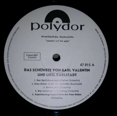 Cover Karl Valentin und Liesl Karlstadt* - Das Schönste Von Karl Valentin Und Liesl Karlstadt (LP, Comp, Mono, Promo) Schallplatten Ankauf