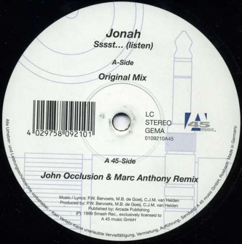 Cover Jonah - Sssst... (Listen) (12) Schallplatten Ankauf