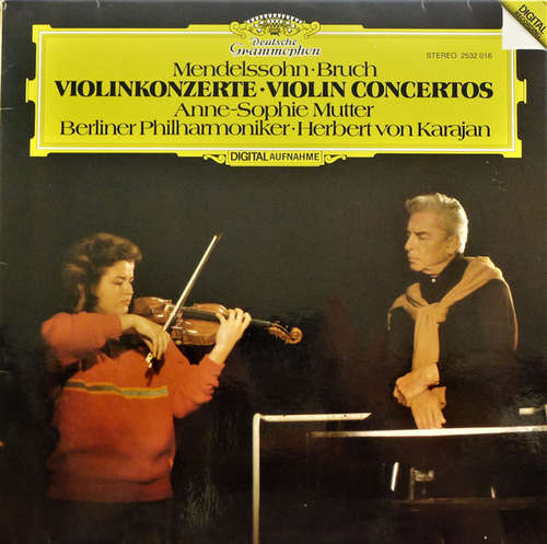 Cover Mendelssohn* • Bruch* - Anne-Sophie Mutter, Berliner Philharmoniker • Herbert von Karajan - Violinkonzerte (LP) Schallplatten Ankauf