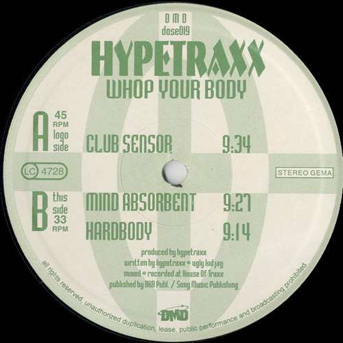 Cover Hypetraxx - Whop Your Body (12) Schallplatten Ankauf