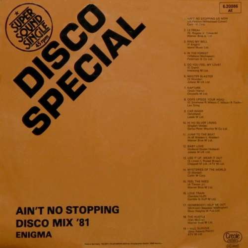 Cover Enigma (2) - Ain't No Stopping - Disco Mix '81 (12) Schallplatten Ankauf