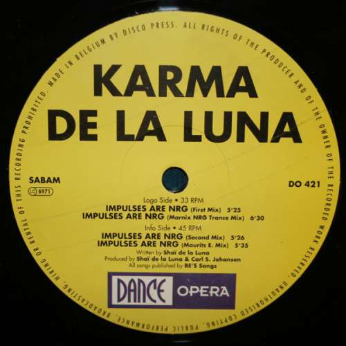 Cover Karma De La Luna - Impulses Are NRG (12) Schallplatten Ankauf