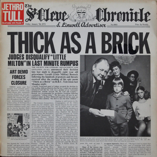 Cover Jethro Tull - Thick As A Brick (LP, Album, New) Schallplatten Ankauf