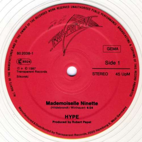 Cover Hype (8) - Mademoiselle Ninette / Day Tripper (12, Cle) Schallplatten Ankauf