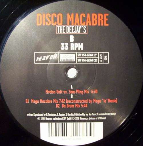 Cover Disco Macabre - The Deejay's (12) Schallplatten Ankauf