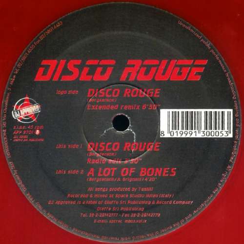 Cover Disco Rouge - Disco Rouge (12, Red) Schallplatten Ankauf