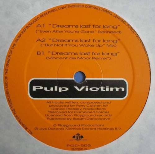 Cover Pulp Victim - Dreams Last For Long (12) Schallplatten Ankauf