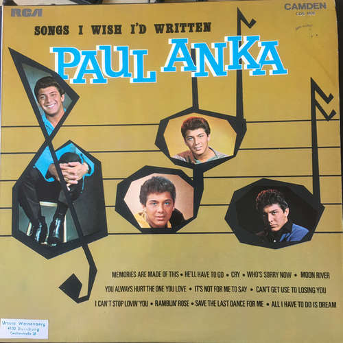 Cover Paul Anka - Songs I Wish I'd Written (LP, RE) Schallplatten Ankauf