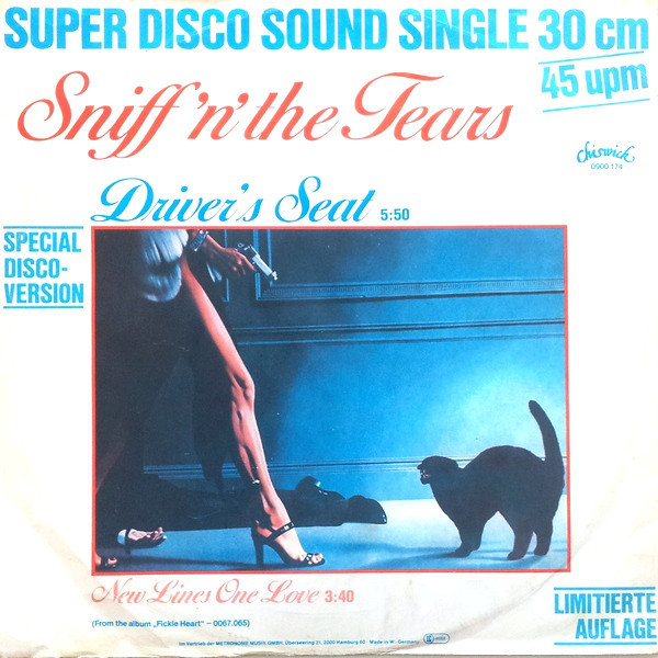 Cover Sniff 'n' The Tears - Driver's Seat (12, Single, Ltd, M/Print) Schallplatten Ankauf
