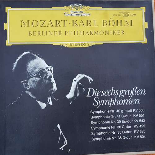 Cover Mozart* - Karl Böhm / Berliner Philharmoniker - Die Sechs Großen Symphonien (3xLP, Club + Box) Schallplatten Ankauf