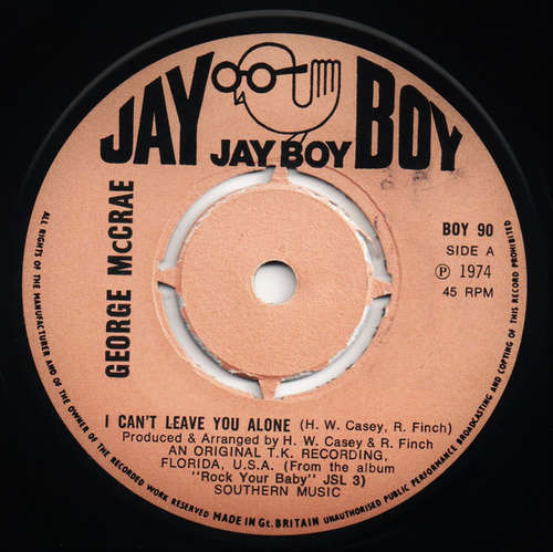 Cover George McCrae - I Can't Leave You Alone (7, Single, Kno) Schallplatten Ankauf