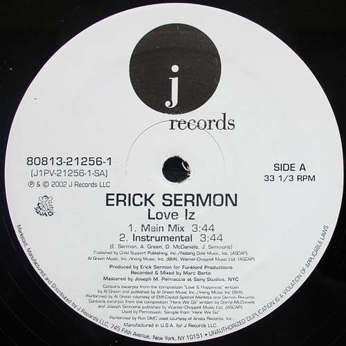 Cover Erick Sermon - Love Iz (12) Schallplatten Ankauf